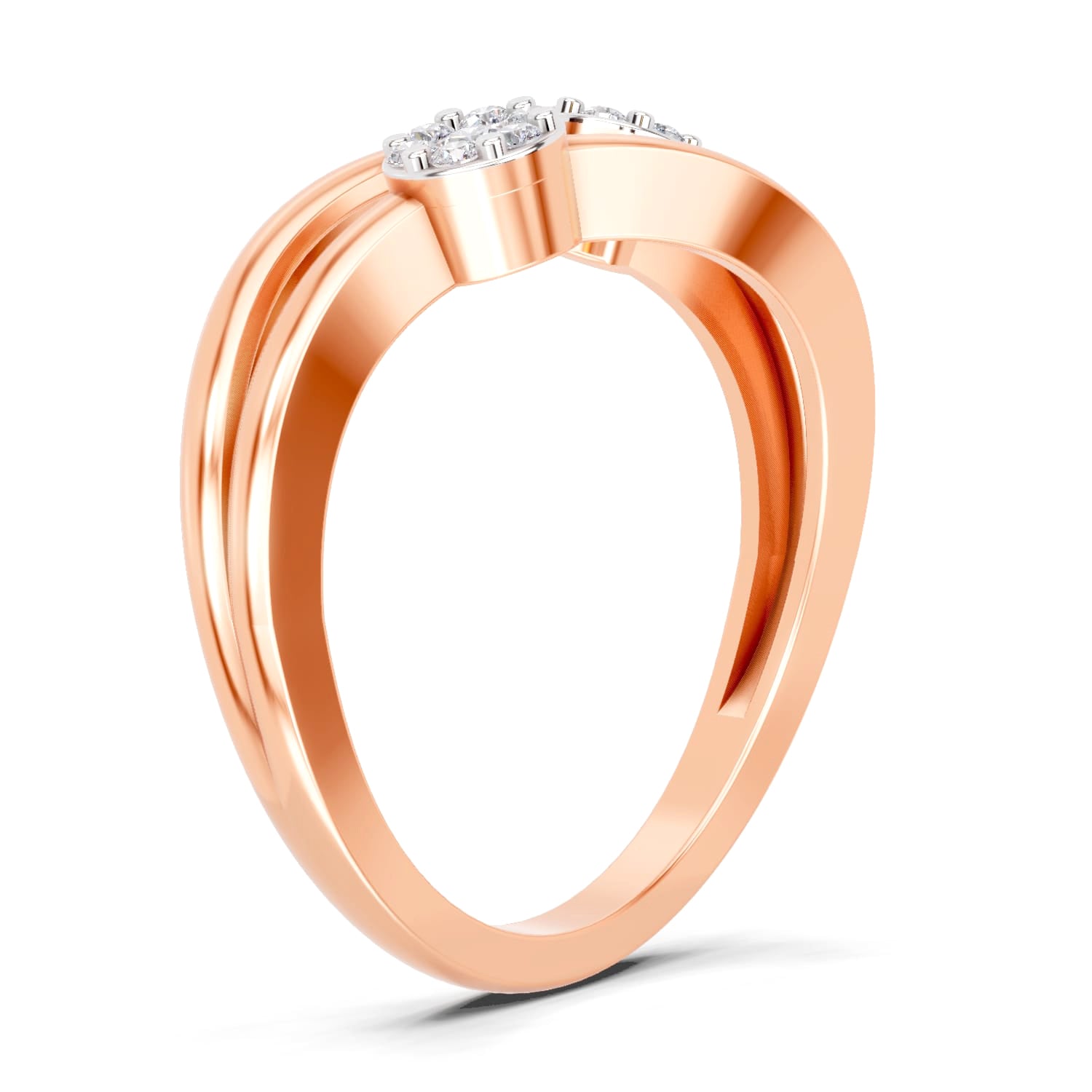 Sparkles 0.18 Ct Floral Diamond Ring in 14K Gold