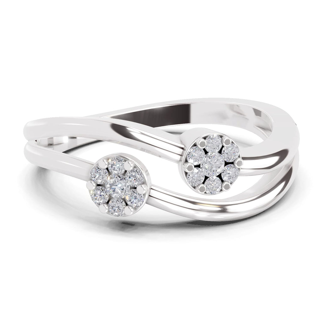 Sparkles 0.18 Ct Floral Diamond Ring in 14K Gold