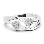Sparkles 0.18 Ct Floral Diamond Ring in 14K Gold
