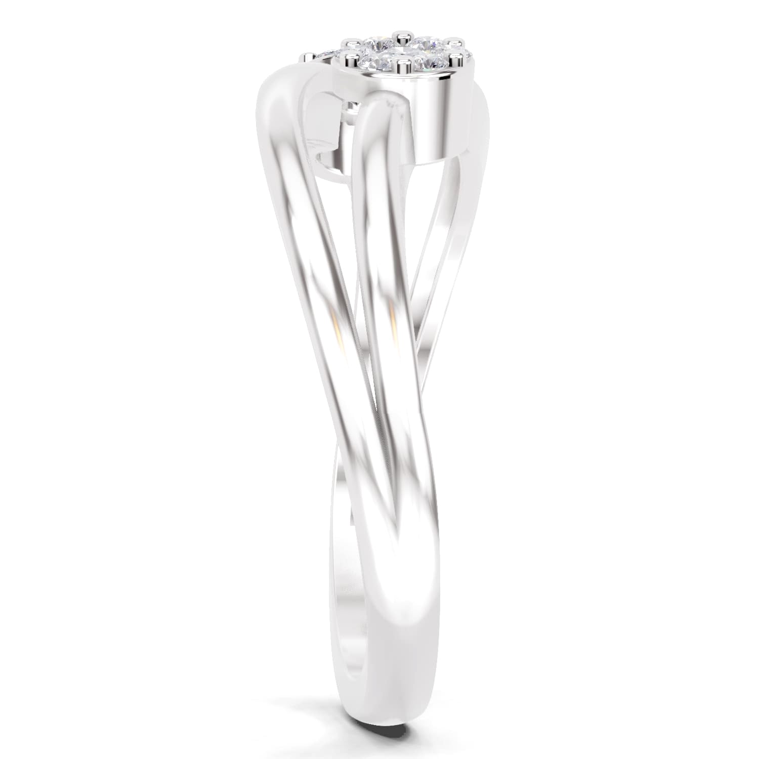 Sparkles 0.18 Ct Floral Diamond Ring in 14K Gold