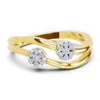 Sparkles 0.18 Ct Floral Diamond Ring in 14K Gold