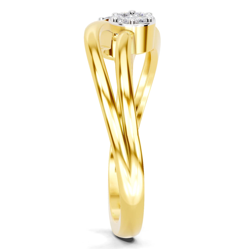 Sparkles 0.18 Ct Floral Diamond Ring in 14K Gold