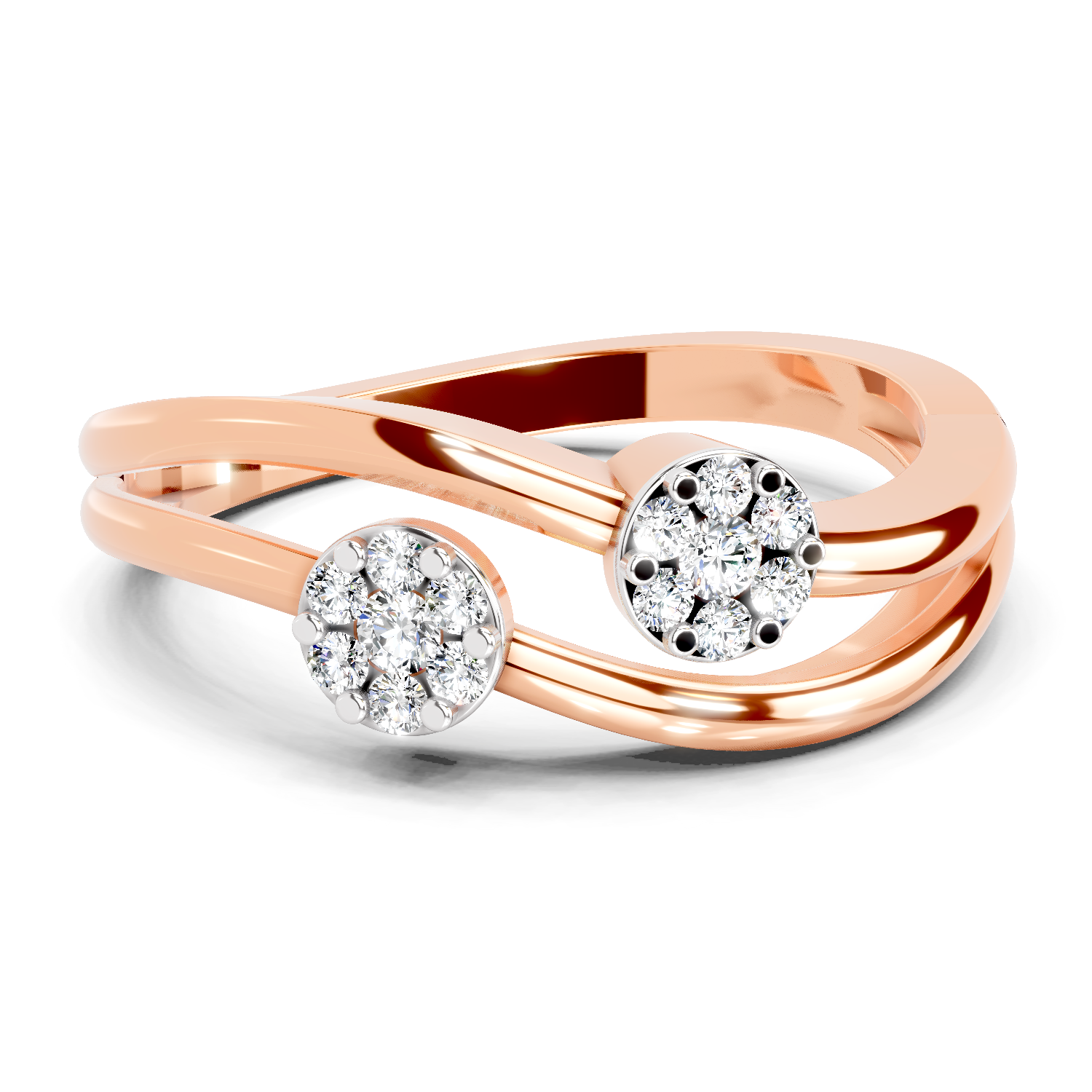 Sparkles 0.18 Ct Floral Diamond Ring in 14K Gold