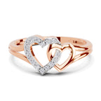 Sparkles 0.13 Ct Twin Heart Diamond Engagement Ring in 14K Gold