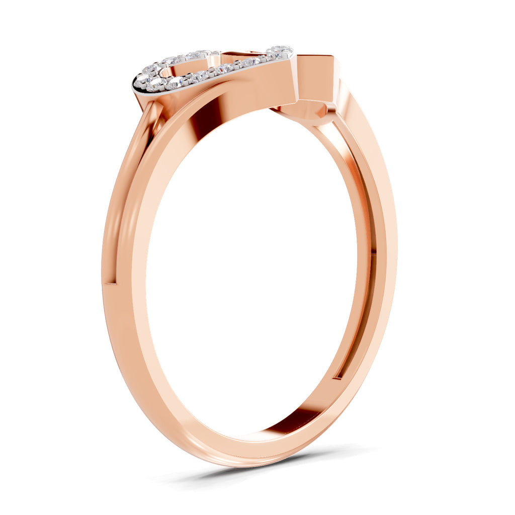 Sparkles 0.13 Ct Twin Heart Diamond Engagement Ring in 14K Gold