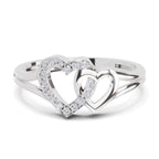 Sparkles 0.13 Ct Twin Heart Diamond Engagement Ring in 14K Gold