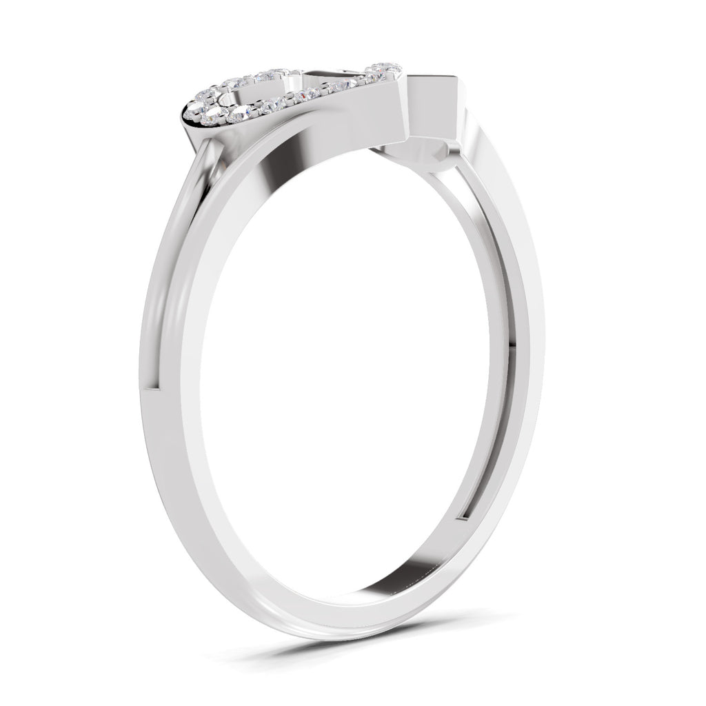 Sparkles 0.13 Ct Twin Heart Diamond Engagement Ring in 14K Gold