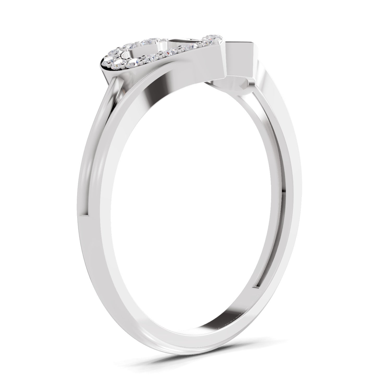 Sparkles 0.13 Ct Twin Heart Diamond Engagement Ring in 14K Gold