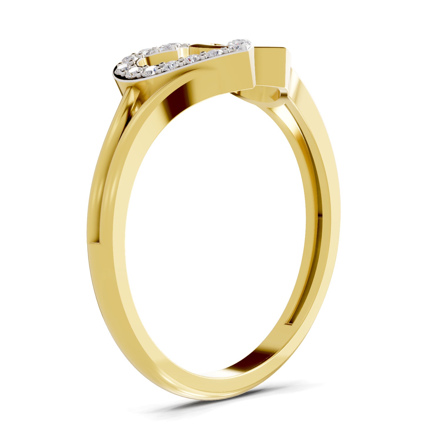 Sparkles 0.13 Ct Twin Heart Diamond Engagement Ring in 14K Gold
