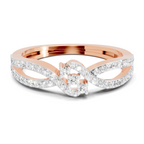 Sparkles 0.13 Ct Twin Heart Diamond Engagement Ring in 14K Gold