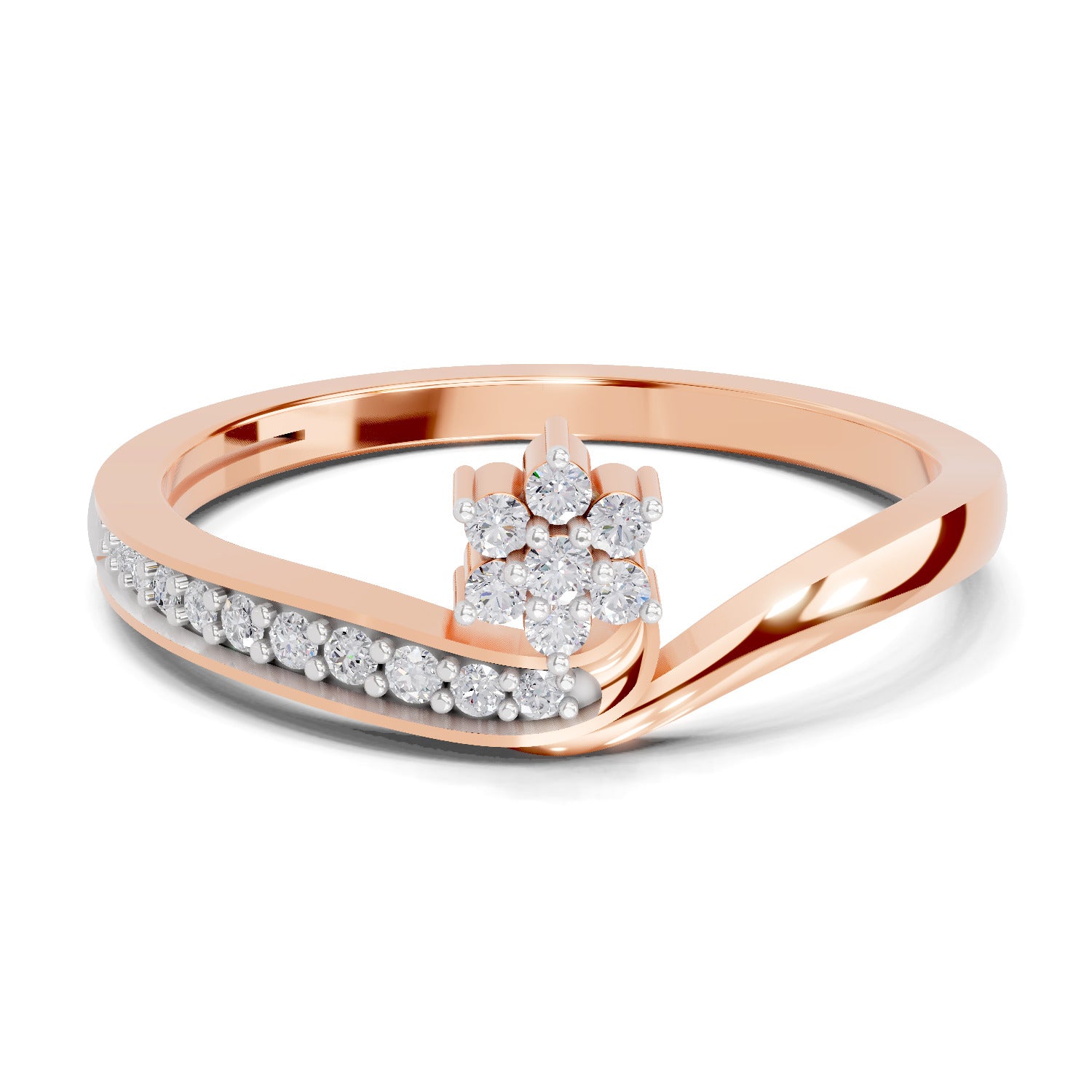 0.11 Carat Floral Engagement Ring