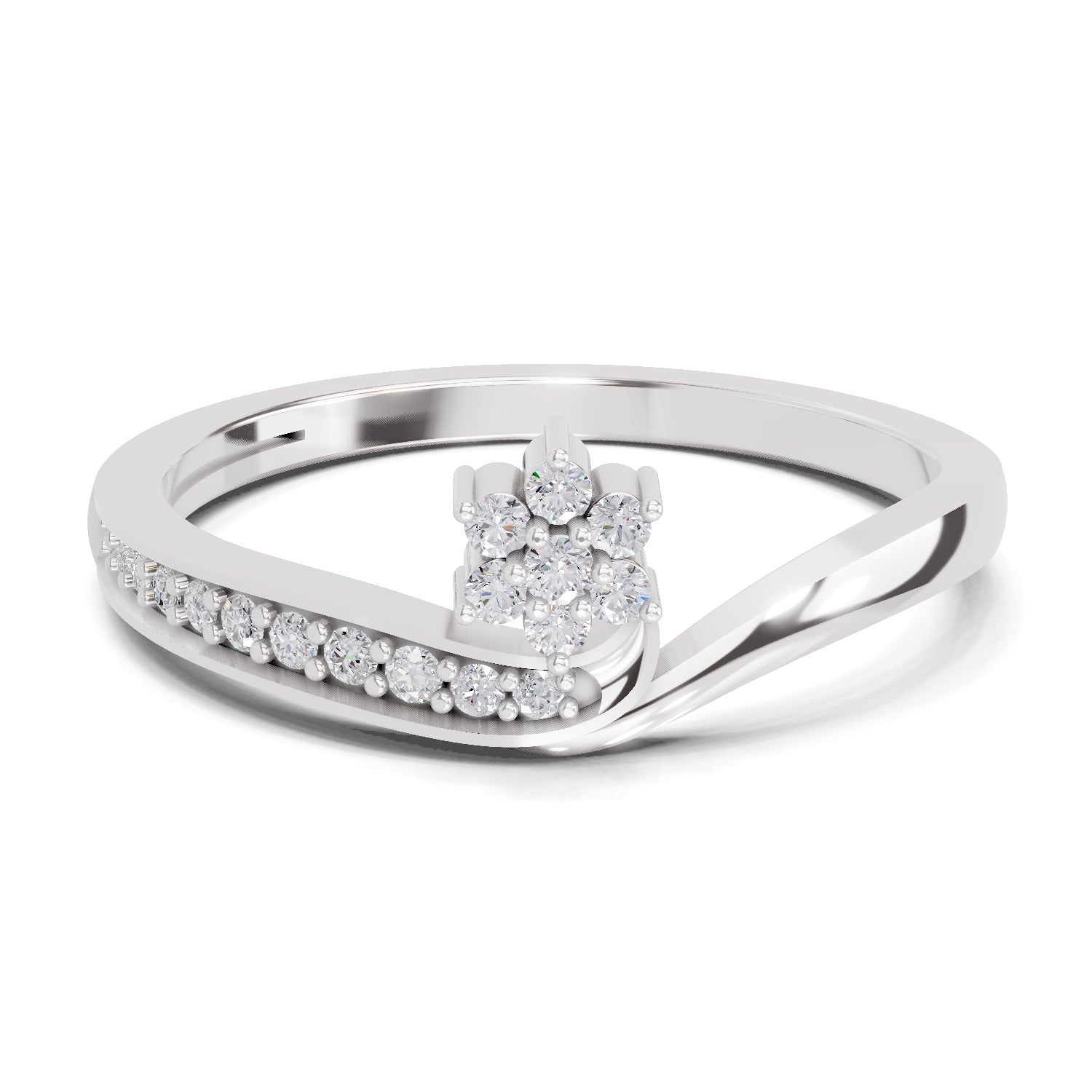 0.11 Carat Floral Engagement Ring