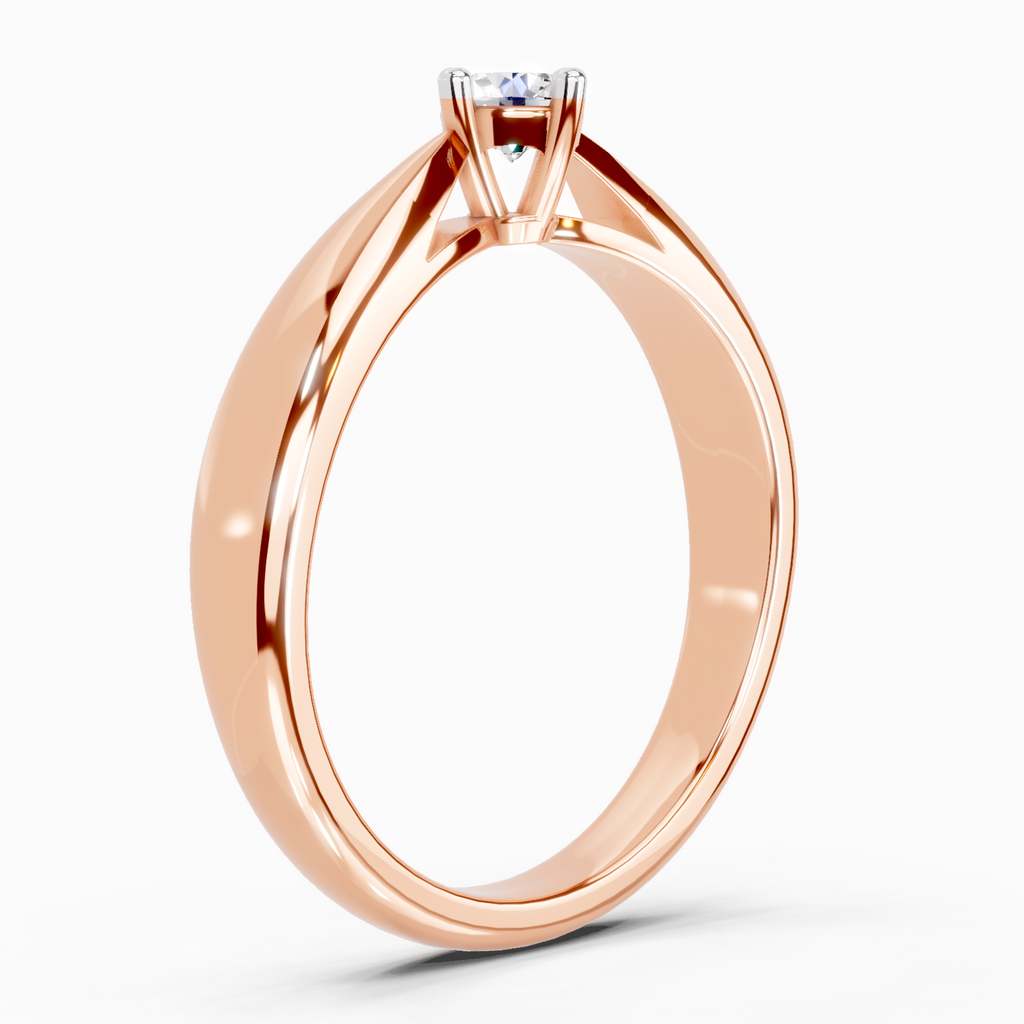 Sparkles 0.16 Ct Round Solitaire Diamond Ring in 14K Gold