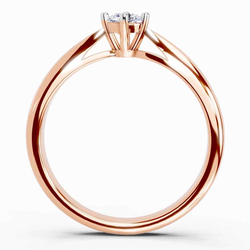 Sparkles 0.16 Ct Round Solitaire Diamond Ring in 14K Gold