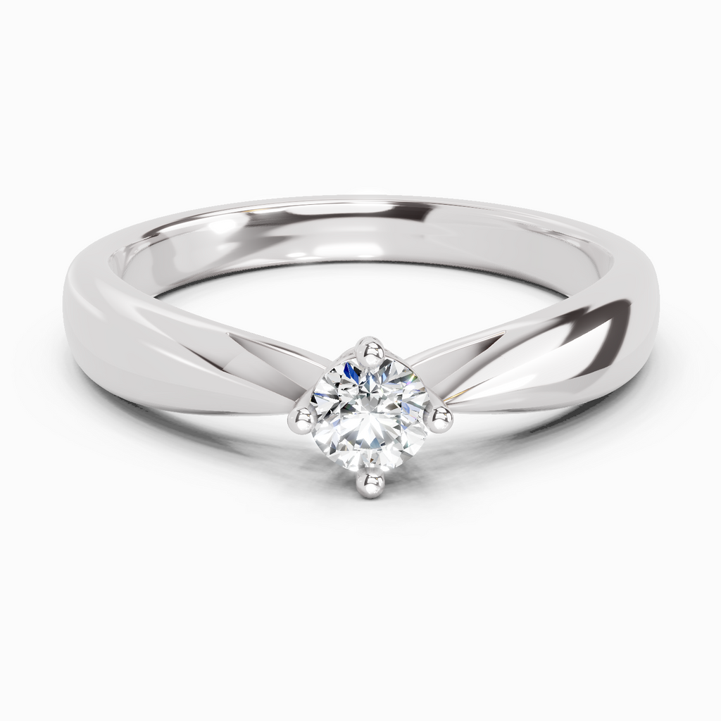 Sparkles 0.16 Ct Round Solitaire Diamond Ring in 14K Gold