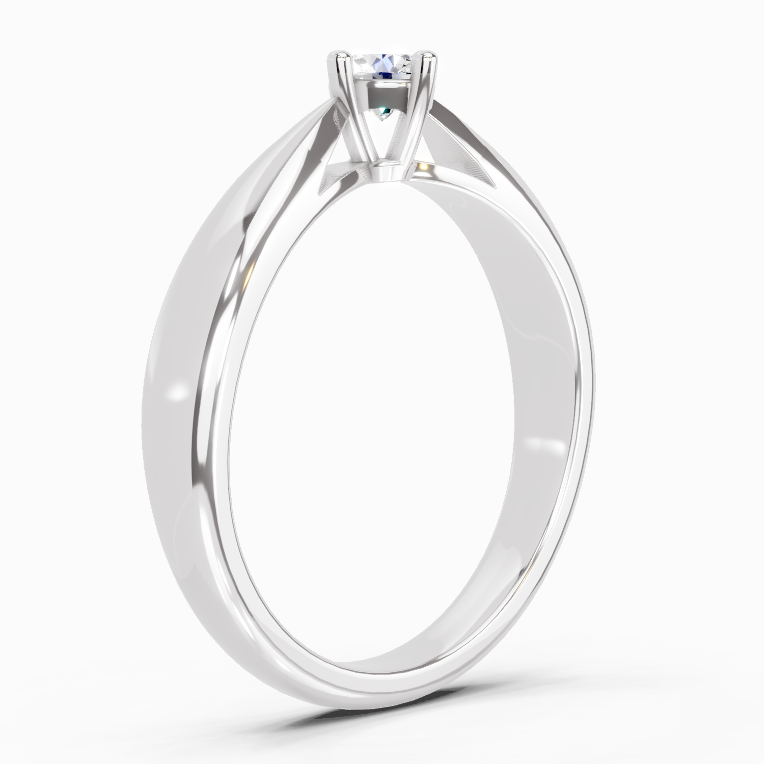 Sparkles 0.16 Ct Round Solitaire Diamond Ring in 14K Gold