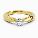 Sparkles 0.16 Ct Round Solitaire Diamond Ring in 14K Gold