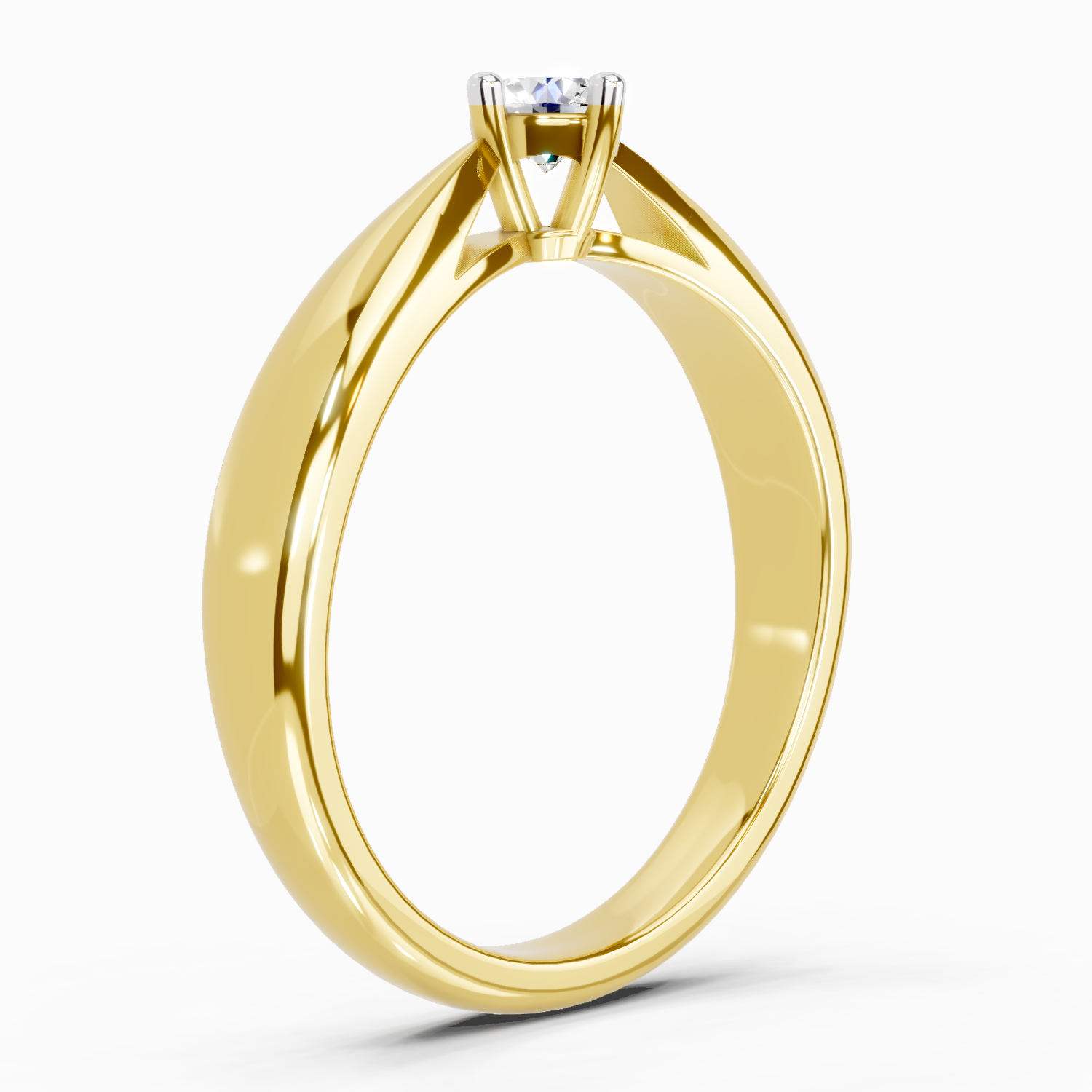 Sparkles 0.16 Ct Round Solitaire Diamond Ring in 14K Gold