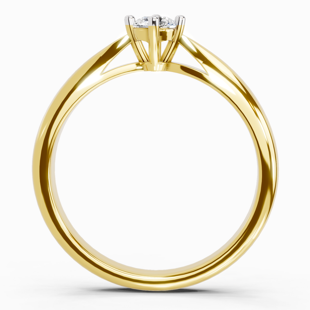 Sparkles 0.16 Ct Round Solitaire Diamond Ring in 14K Gold