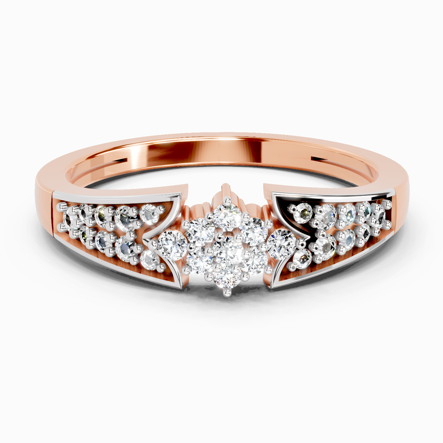 Sparkles 0.2 1 Ct Round Cluster Diamond Ring in 14K Gold