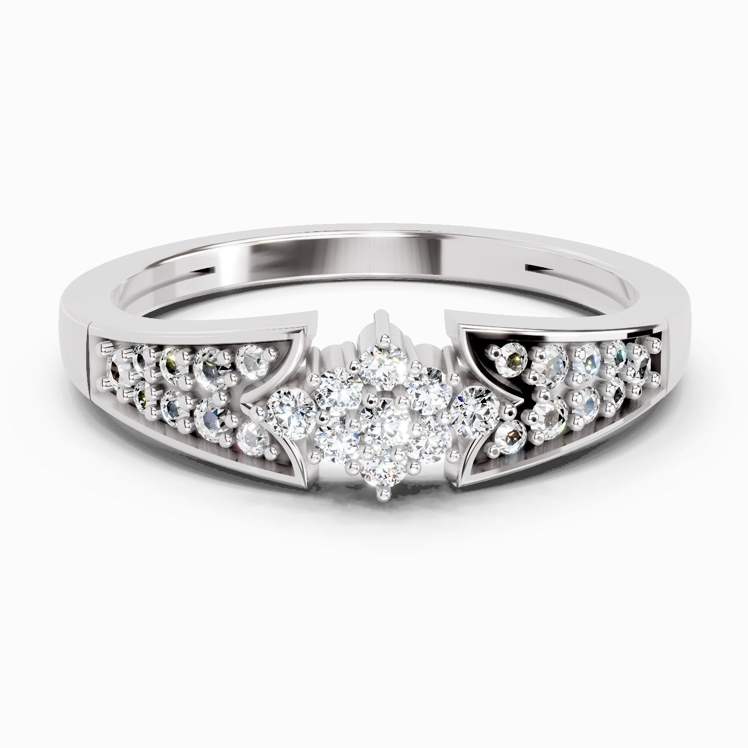 Sparkles 0.2 1 Ct Round Cluster Diamond Ring in 14K Gold