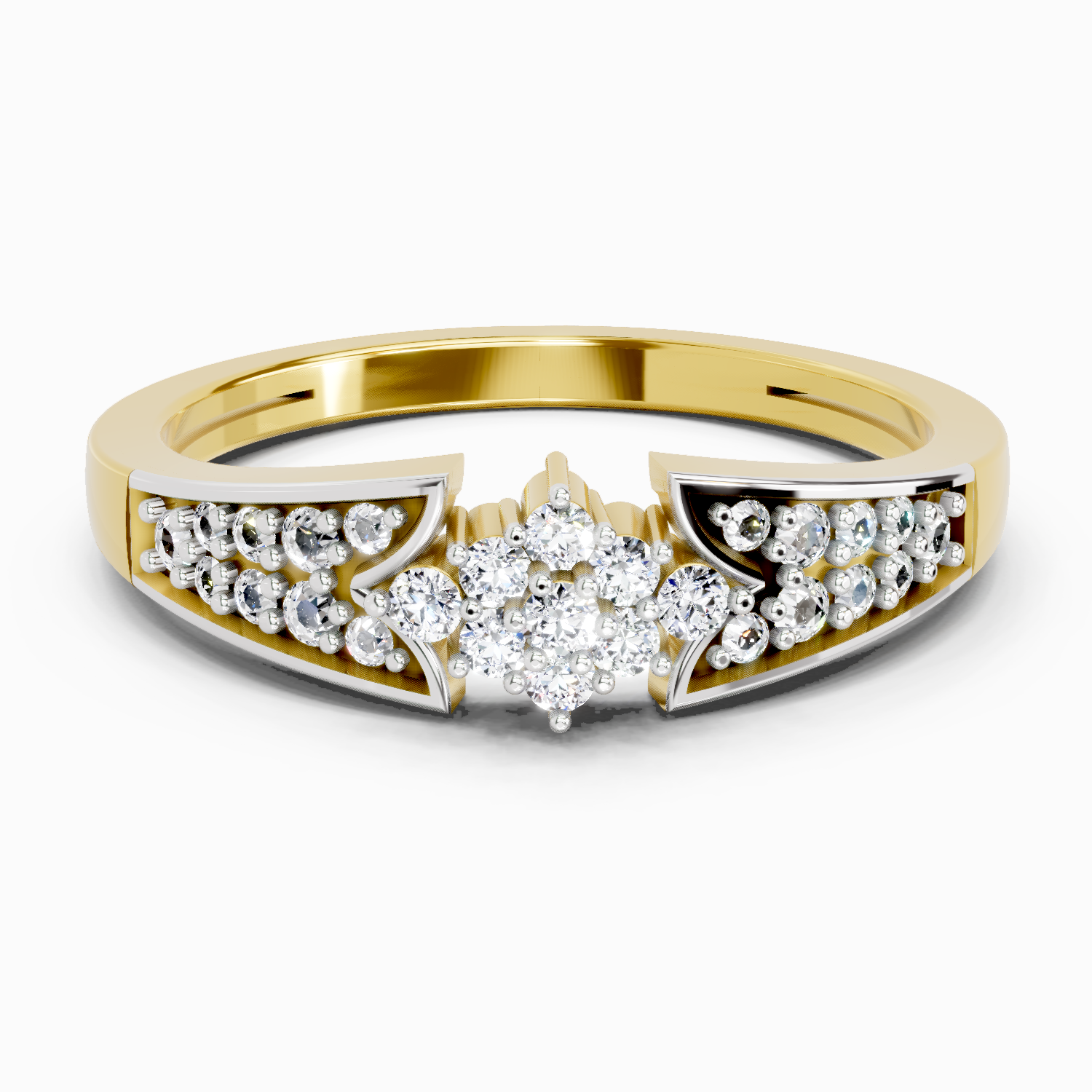 Sparkles 0.2 1 Ct Round Cluster Diamond Ring in 14K Gold