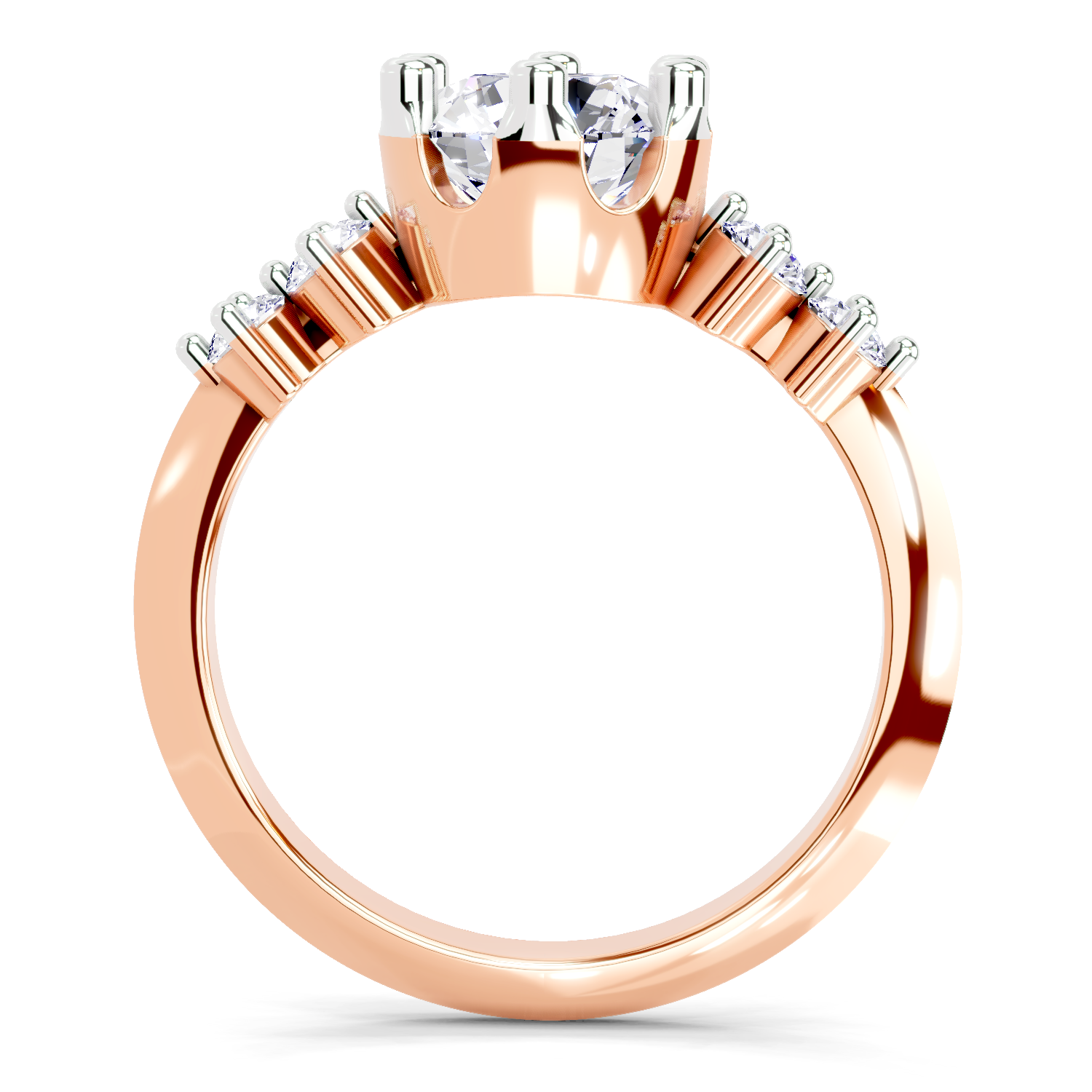 1.71 Carat Round Side Stone Engagement Ring