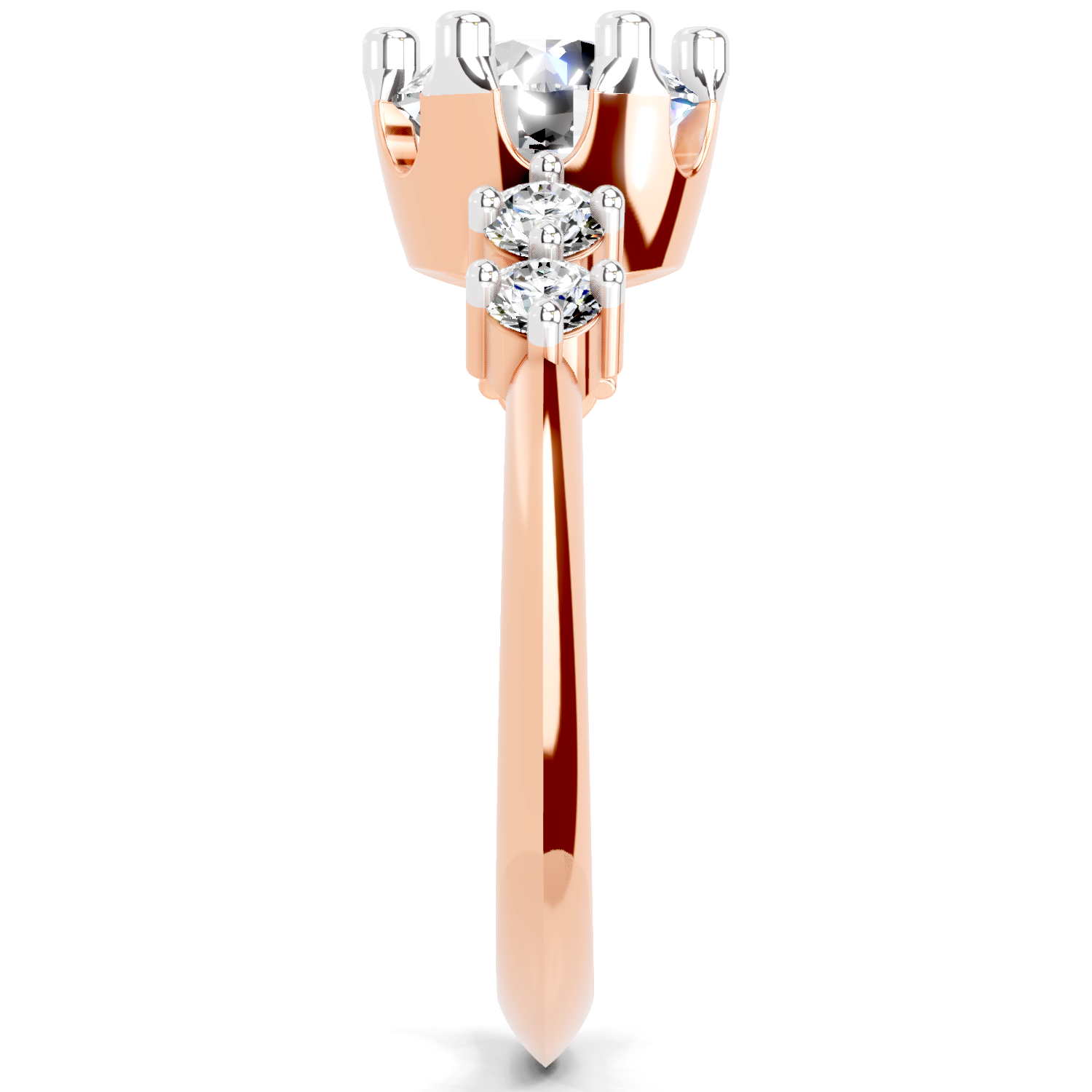 1.71 Carat Round Side Stone Engagement Ring