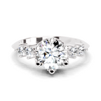 1.71 Carat Round Side Stone Engagement Ring