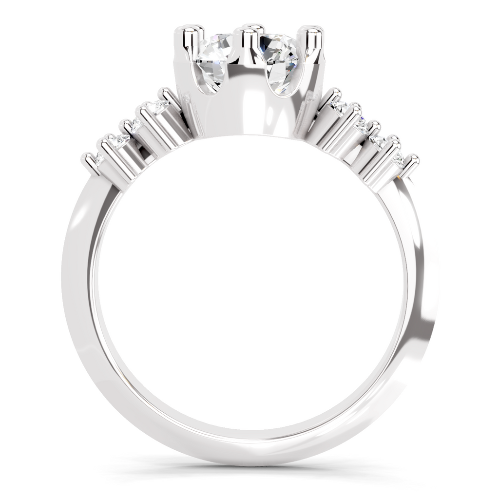 1.71 Carat Round Side Stone Engagement Ring