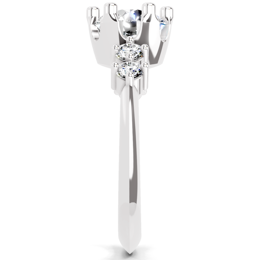 1.71 Carat Round Side Stone Engagement Ring