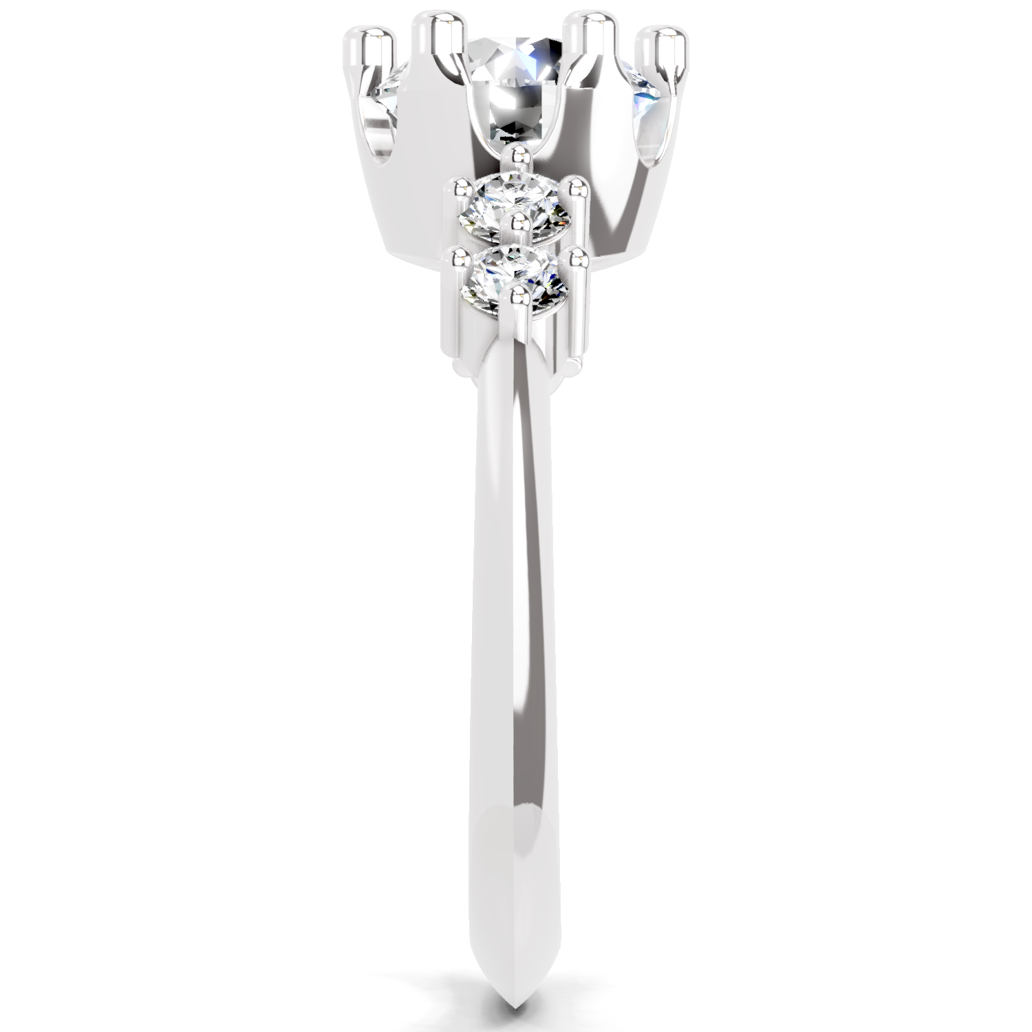 1.71 Carat Round Side Stone Engagement Ring