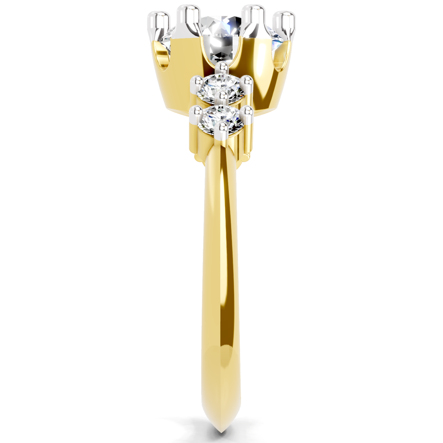1.71 Carat Round Side Stone Engagement Ring