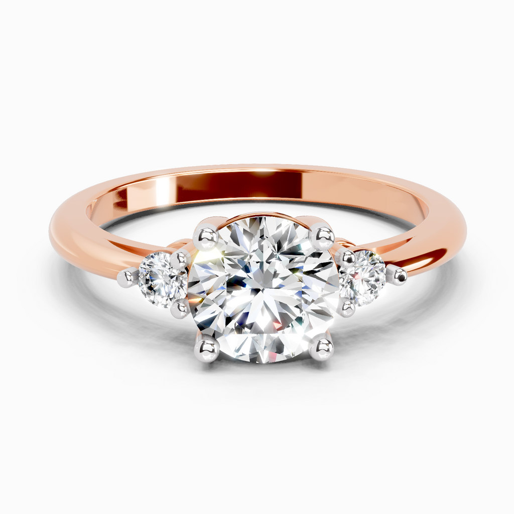1.71 Carat Round Side Stone Engagement Ring