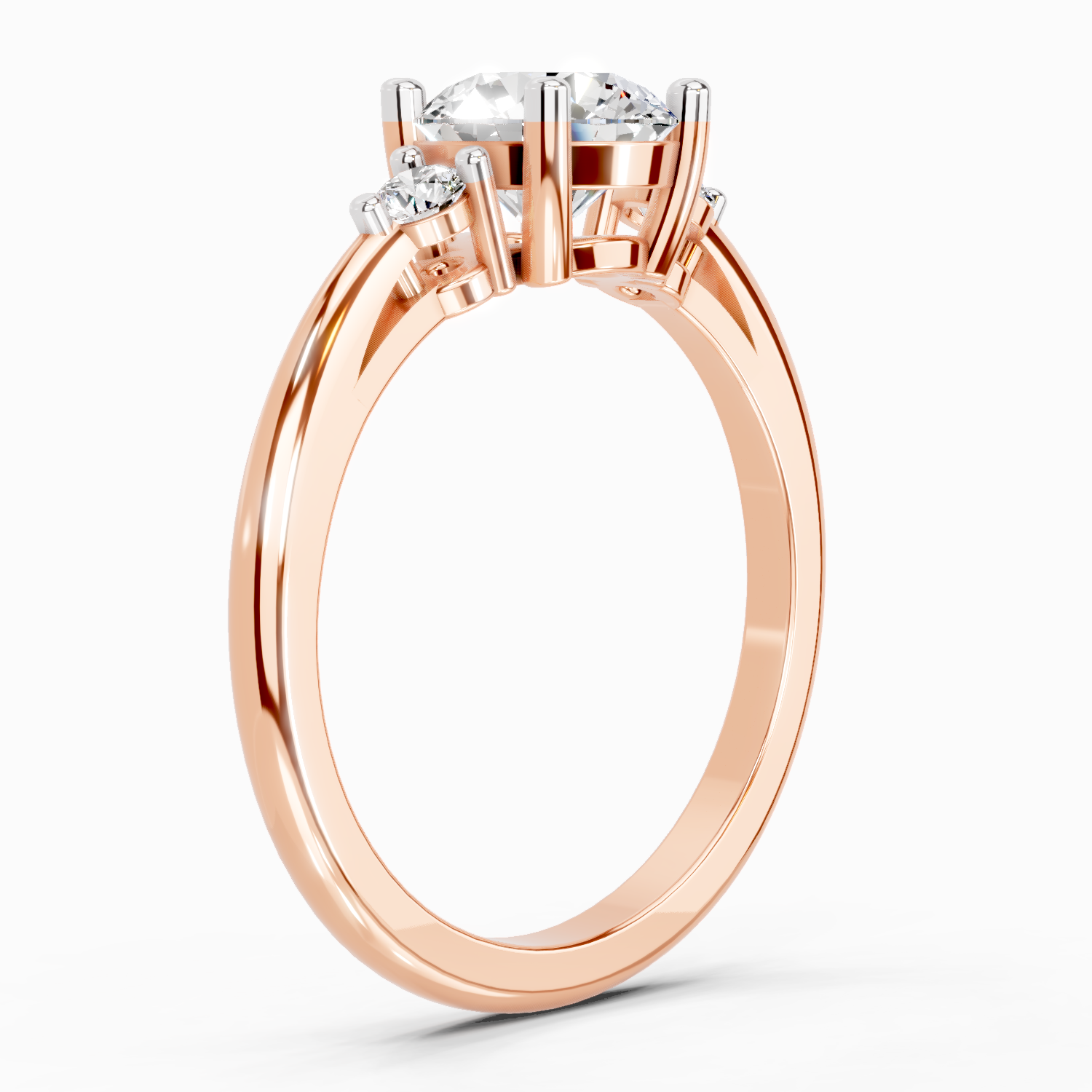 1.05 Carat Round 3 Stone Diamond Ring