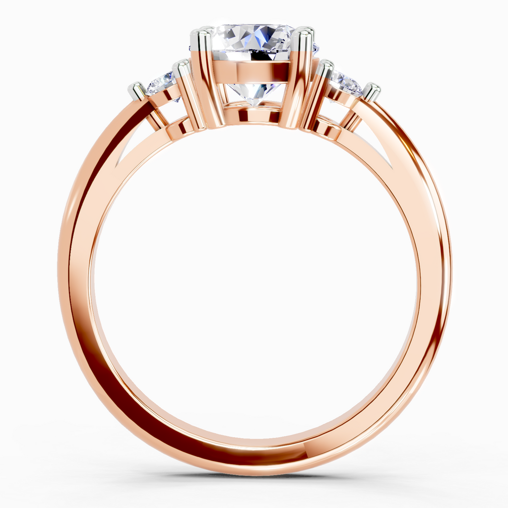 1.05 Carat Round 3 Stone Diamond Ring