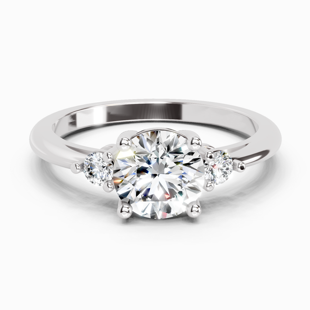 1.05 Carat Round 3 Stone Diamond Ring