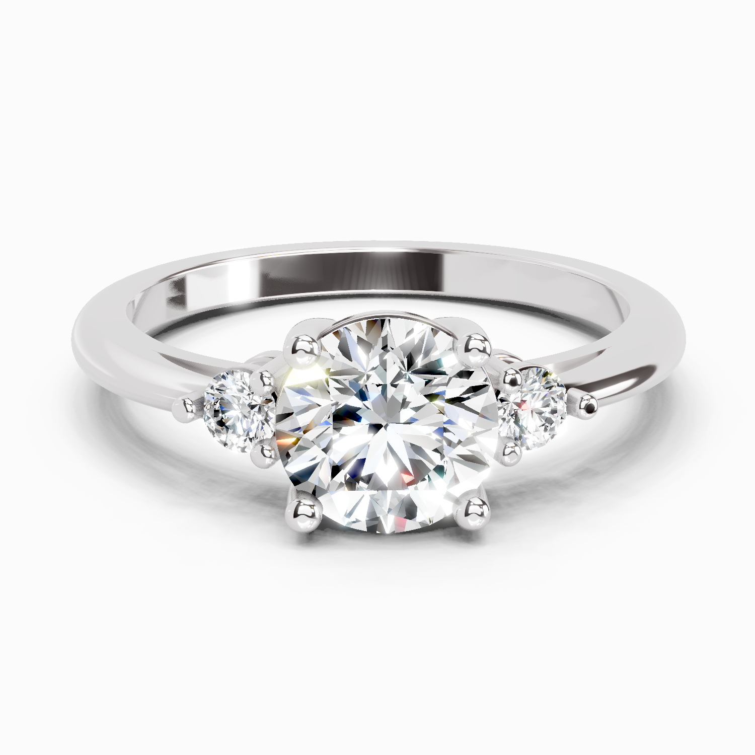 1.05 Carat Round 3 Stone Diamond Ring