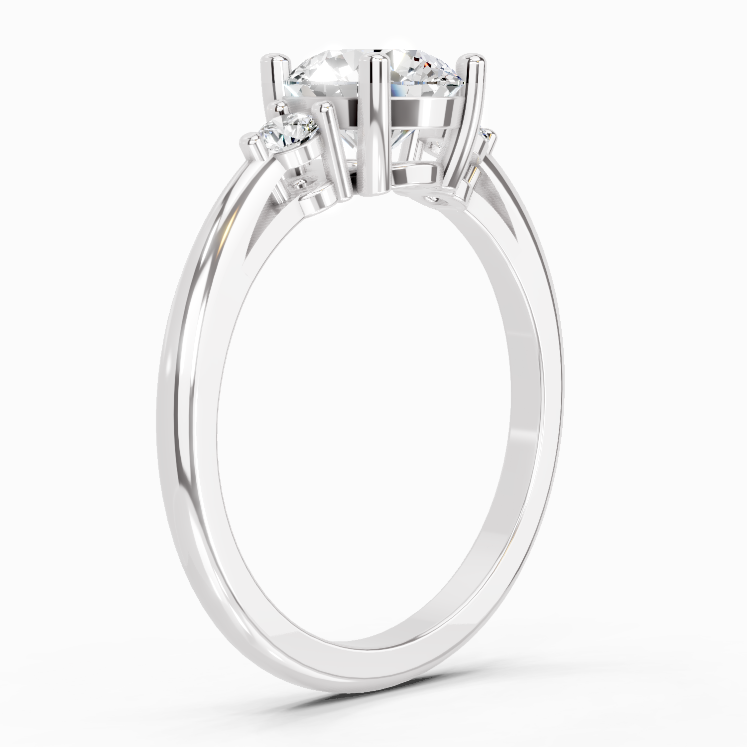 1.05 Carat Round 3 Stone Diamond Ring