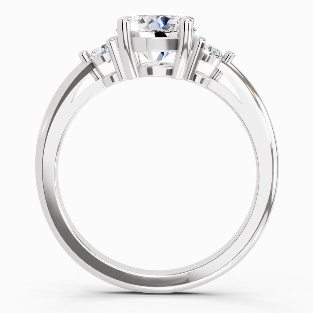 1.05 Carat Round 3 Stone Diamond Ring