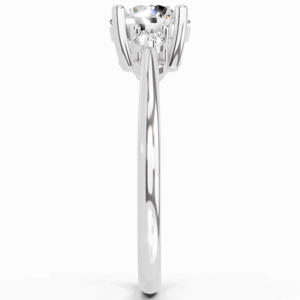 1.05 Carat Round 3 Stone Diamond Ring