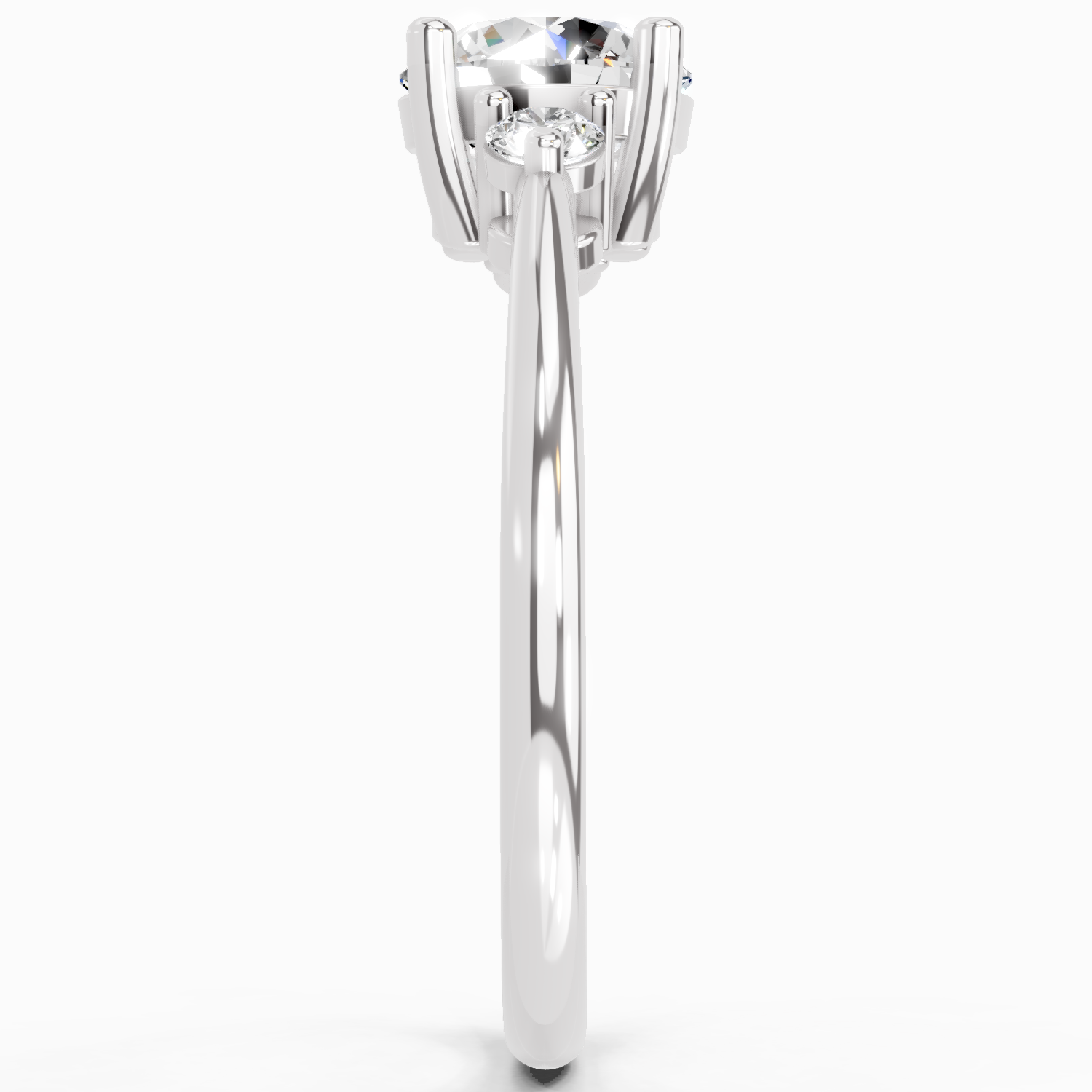 1.05 Carat Round 3 Stone Diamond Ring
