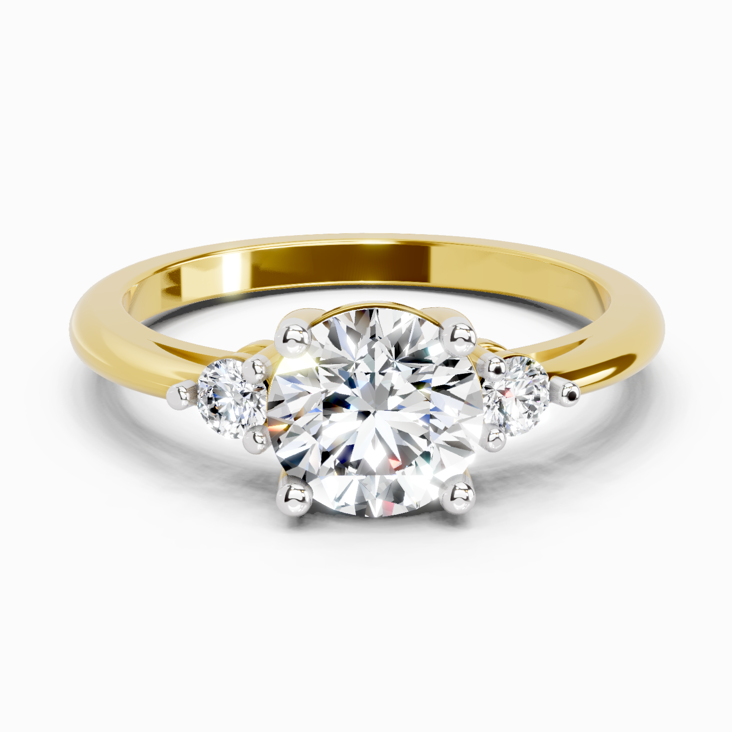 1.05 Carat Round 3 Stone Diamond Ring