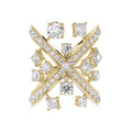 Lab Grown Diamond 4.32 Carat Multi Shape Liner Ring 14KW