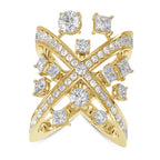 Lab Grown Diamond 4.32 Carat Multi Shape Liner Ring 14KW