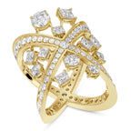 Lab Grown Diamond 4.32 Carat Multi Shape Liner Ring 14KW