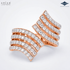 Arias by Lara Dutta Opulent Wave Pave Diamond Ring