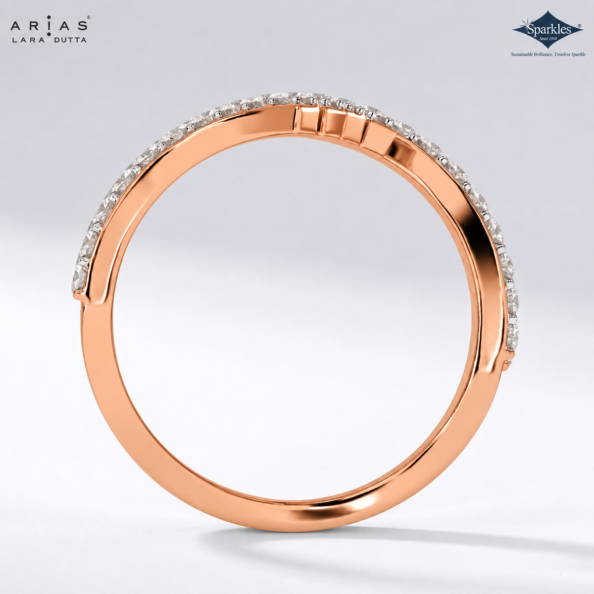 Arias by Lara Dutta Opulent Wave Pave Diamond Ring