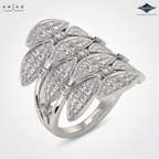 Arias by Lara Dutta Classic Leaf Cluster Diamond Ring