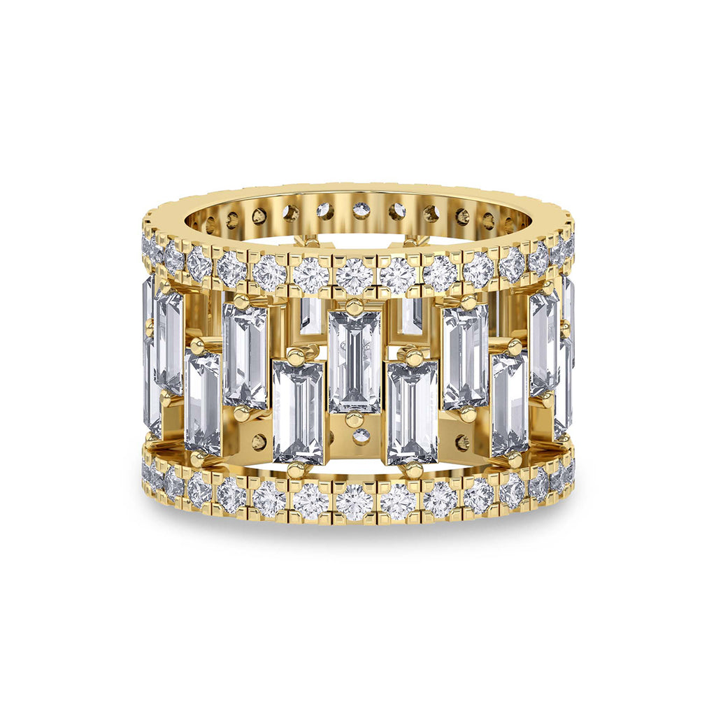 Lab Grown Diamond 6.65 Carat Baguette Grand Eternity Ring 14KW